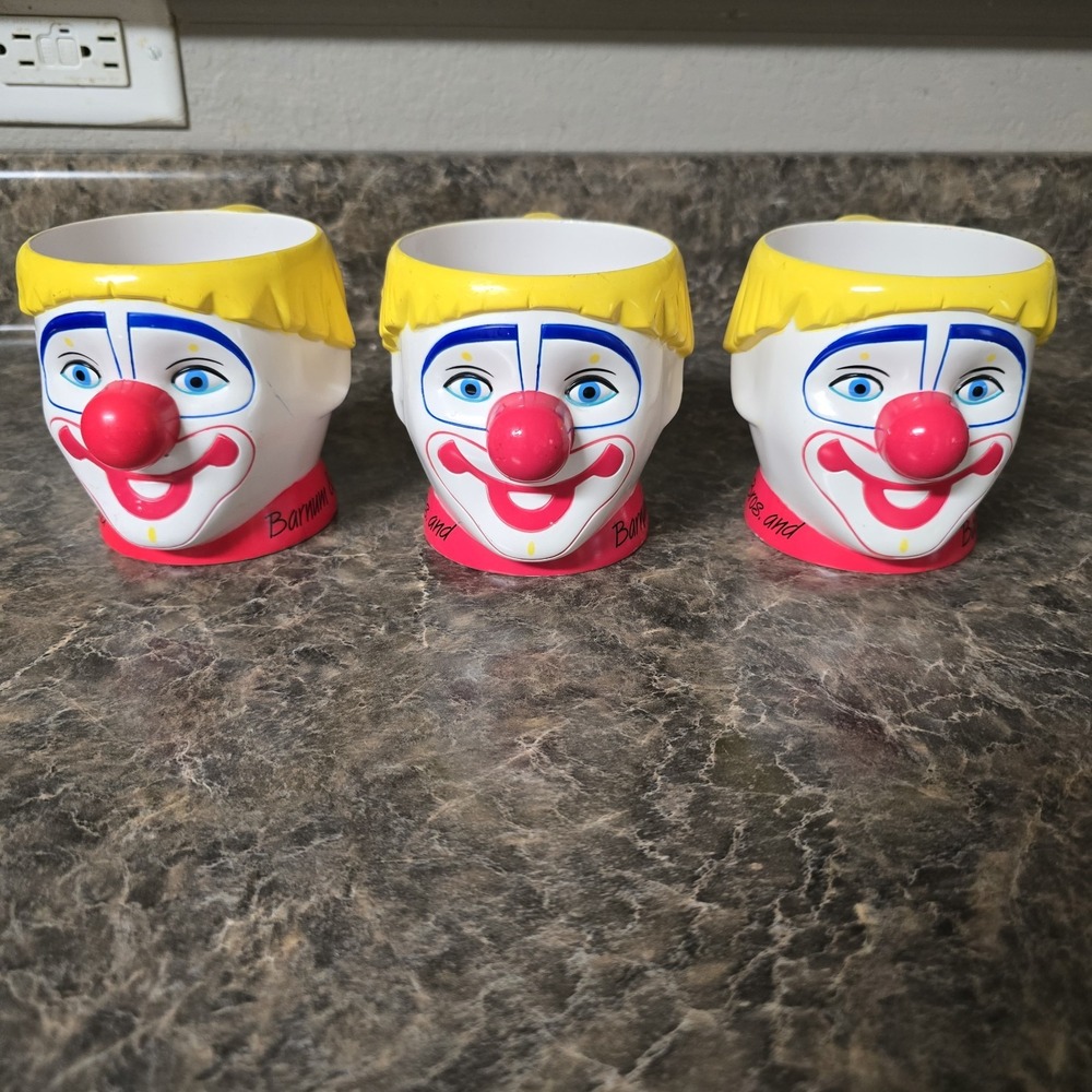 Lot of 3 RINGLING BROS. AND BARNUM‎ & BAILEY CIRCUS CLOWN MUGS VIntage